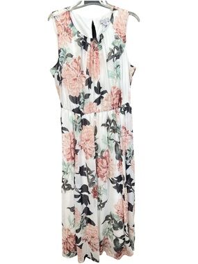 Alexa B Nites Dress Womens 20W
White Pink Floral Maxi Sleeveless